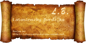 Latosinszky Boróka névjegykártya